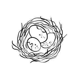 Nest black and white clipart