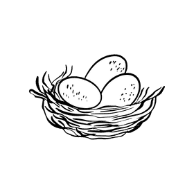 Nest black and white clipart
