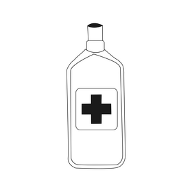Hand sanitizer drawing black and white clipart