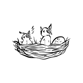 Nest black and white clipart