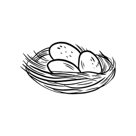Nest black and white clipart