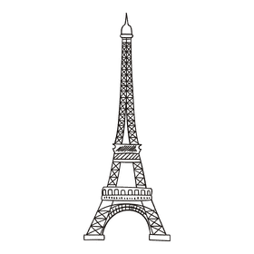Eiffel Tower black and white clipart