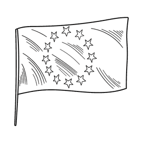EU flag black and white clipart