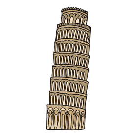 Leaning tower of pisa clipart