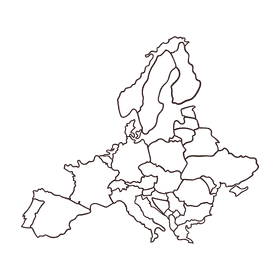 Map of Europe black and white clipart