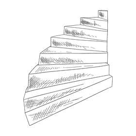Staircase black and white clipart