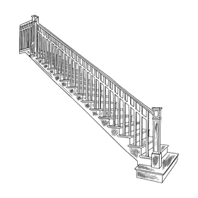 Staircase black and white clipart