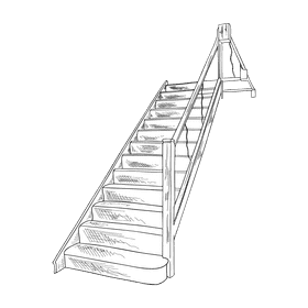 Staircase black and white clipart