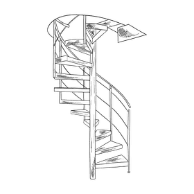 Staircase black and white clipart