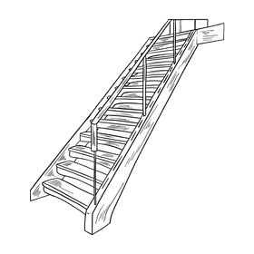 Staircase black and white clipart
