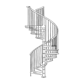 Staircase black and white clipart