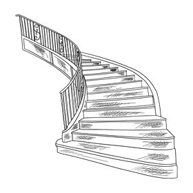 Staircase black and white clipart