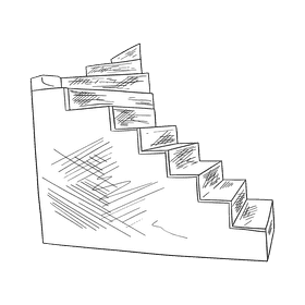 Staircase black and white clipart