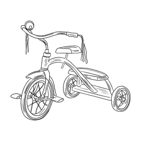 Tricycle black and white clipart
