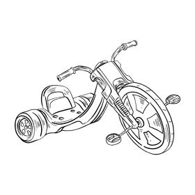 Tricycle black and white clipart