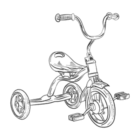 Tricycle black and white clipart