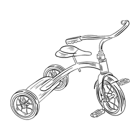 Tricycle black and white clipart