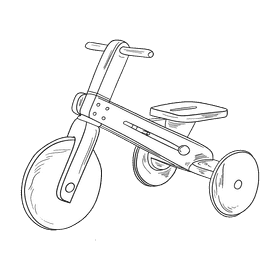 Tricycle black and white clipart