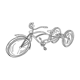 Tricycle black and white clipart