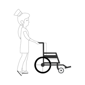 Nurse drawing black and white clipart
