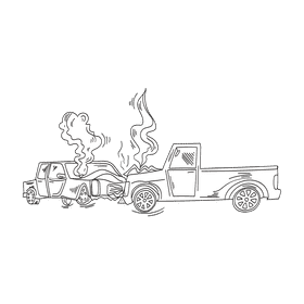 Car crash black and white clipart