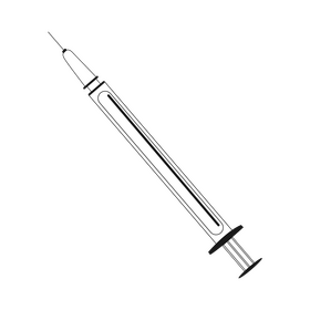 Syringe drawing black and white clipart