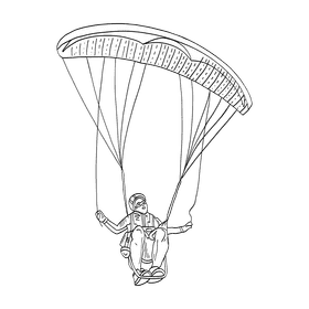 Parachute black and white clipart