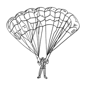 Parachute black and white clipart