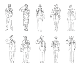 Veteran black and white vector