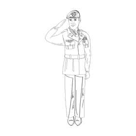 Veteran black and white clipart