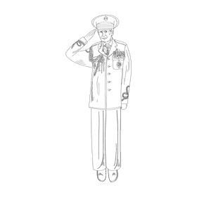 Veteran black and white clipart