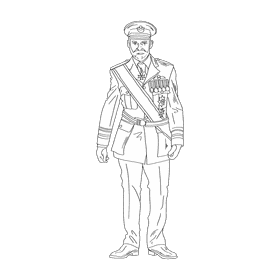 Veteran black and white clipart
