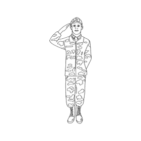 Veteran black and white clipart