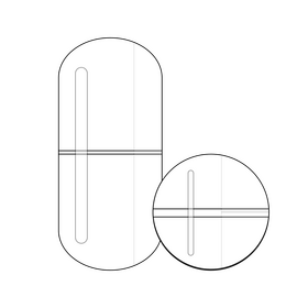 Capsule and tablet drawing black and white clipart