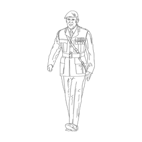 Veteran black and white clipart