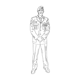 Veteran black and white clipart