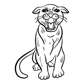 Jaguar black and white clipart