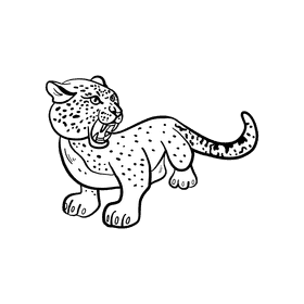 Leopard black and white clipart