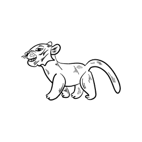 Lioness black and white clipart