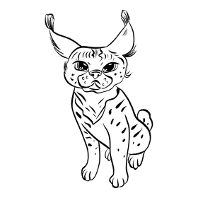 Lynx black and white clipart