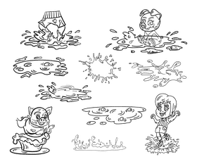 Mud black and white vector