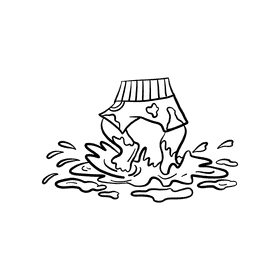 Mud black and white clipart