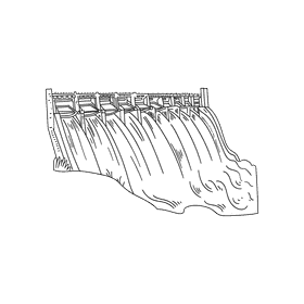 Dam black and white clipart