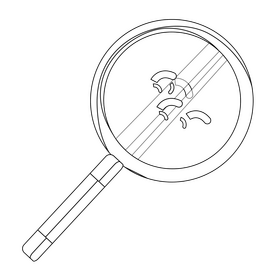 Magnifying glass drawing black and white clipart