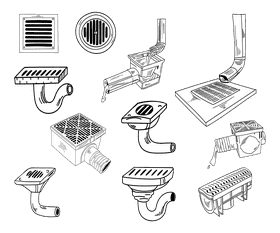 Drainage black and white vector