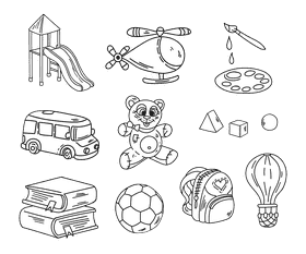 Preschool black and white vector