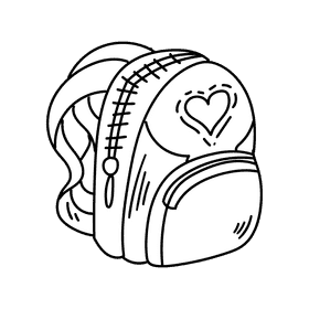 Preschool Backpack black and white clipart