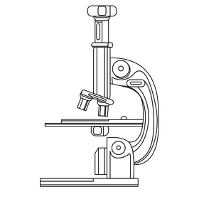 Microscope drawing black and white clipart