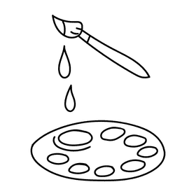 Preschool Paints black and white clipart