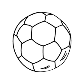 Preschool Soccer ball black and white clipart
